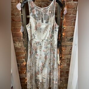 Adrianna Papell Sheer Floral Dress
